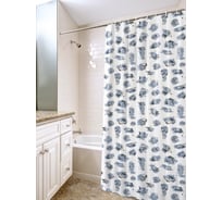 Штора для ванной комнаты VILINA полиэтилен, 180х180 см, Посейдон чёрный 6984-PBLK