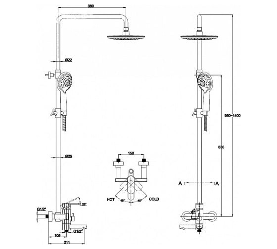 Душевая система KAISER SX-2060-1 Chrome