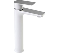 Смеситель для умывальника KAISER Atrio тюльпан, высокий Ф35 Chrome+White 60033