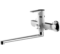 Смеситель для ванны и умывальника ARGO OLIMP TECH хром/белый, d-35, керамбукса, L-обр. 325 мм 35-L35 OLIMP white