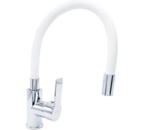 Смеситель для кухни DORON DC 2655WHITE-N, шаровый, белый, излив гибкий силиконовый, п/г 016301