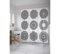 Штора (занавеска) для ванной JoyArty из сатена, 180х200 см с крючками sc_33073