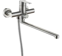 Смеситель для ванны PLATAN 25802 Hague, нерж.сталь, гусак L 35 см, картридж 35мм УТ-00052157