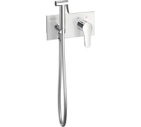 Встраиваемый смеситель c гигиеническим душем TESKA Elsa, белое стекло BTK6410W