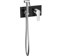 Встраиваемый смеситель c гигиеническим душем TESKA Elsa, черное стекло BTK6420B