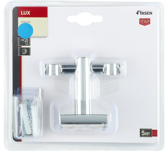 Крючок двойной FIXSEN Lux Chrome, FX- 15005A