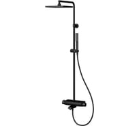 Душевая стойка с термостатом и изливом TESKA Mira, черная DK3680