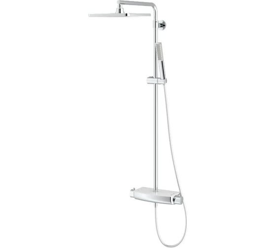 Душевая стойка с термостатом TESKA Mira, белое стекло DK2920C