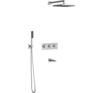 Встраиваемый термостатический смеситель TESKA Lande с изливом, душевой лейкой и головным душем, хром T4000C