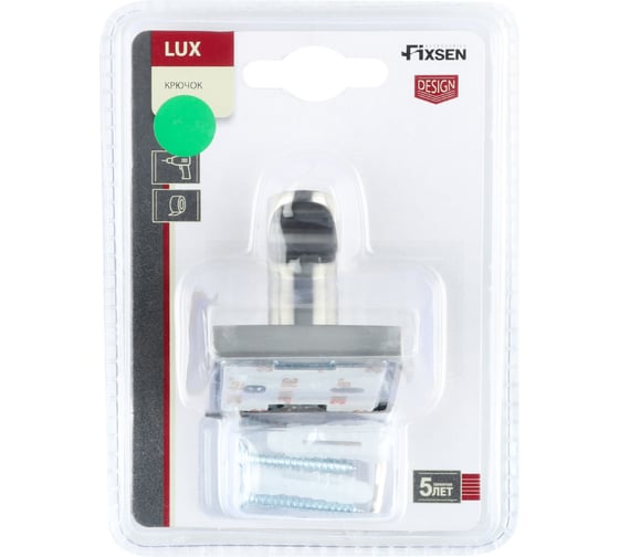 Крючок одинарный FIXSEN Lux Satin,16005