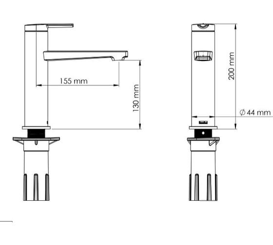 Смеситель для раковины TESKA Liva Leo S, черный E5414