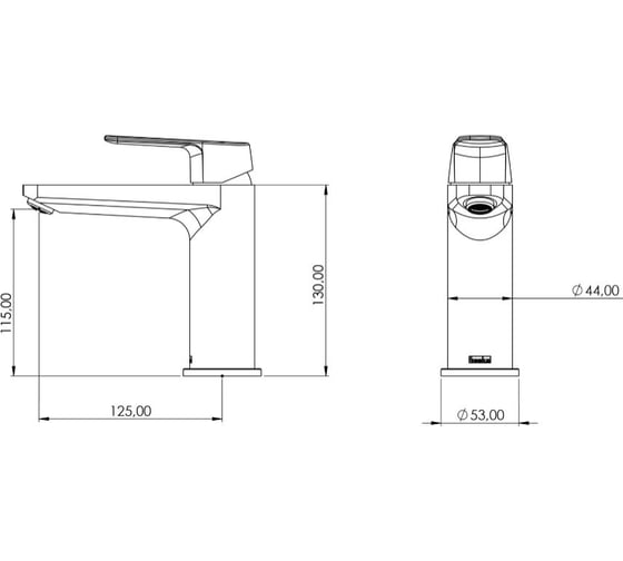 Смеситель для раковины TESKA Quars, черный E5618