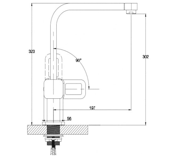 Смеситель для мойки KAISER Sharp боковой, O35 64044