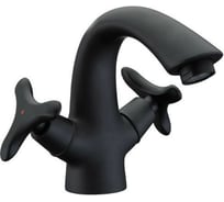 Смеситель KAISER Trio тюльпан, 3-х листник, черный 57011-2