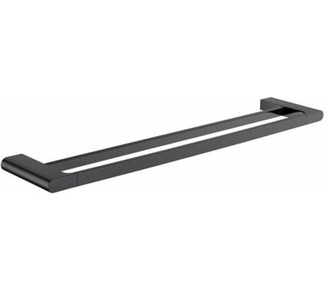 Двойной держатель полотенца KAISER прямой, 600 мм, черный, латунь+цинк KH-2728