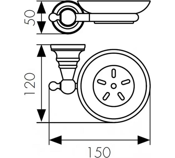 Мыльница KAISER стекло, бронза, латунь KH-4203