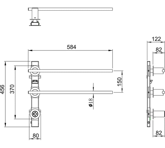 Полотенцесушитель электрический встраиваемый Wonzon & Woghand хром WW-A362-CR