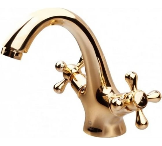 Смеситель KAISER Carlson Style тюльпан, крест GOLD 44311-3