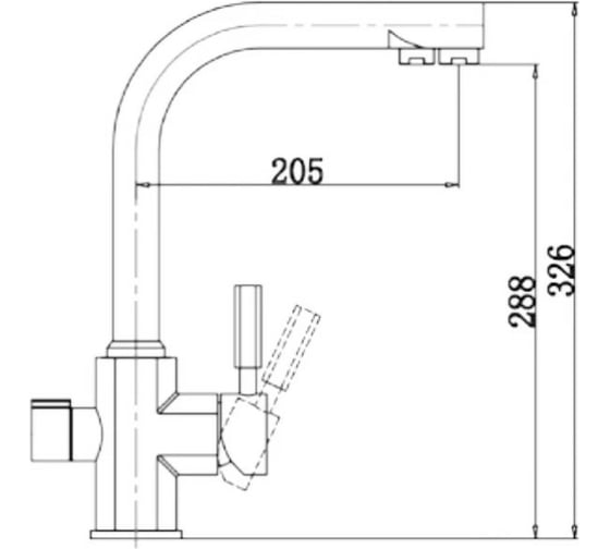Смеситель для кухни под фильтр KAISER Decor боковой O35 серебро 40144-5
