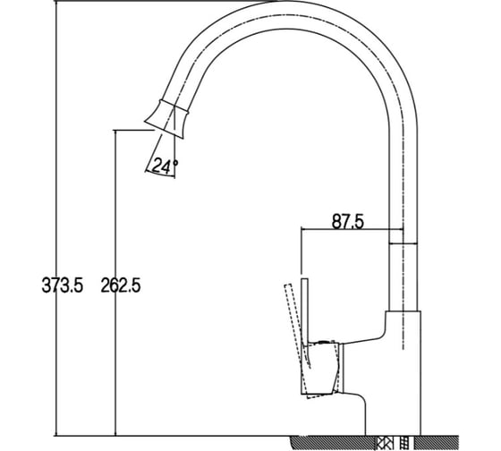 Смеситель для мойки KAISER Guss боковой O35 68044