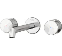 Смеситель для раковины настенный TESKA Grand Shine на 3 отверстия, белое стекло E5320