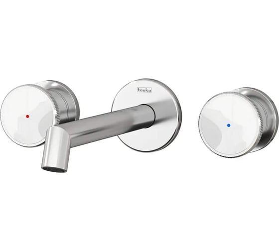 Смеситель для раковины настенный TESKA Grand Shine на 3 отверстия, белое стекло E5320