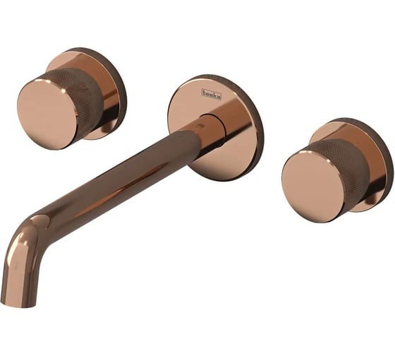 Смеситель для раковины настенный TESKA Grand Shine на 3 отверстия, розовое золото E5319 1