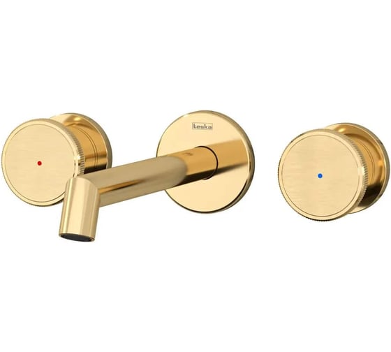 Смеситель для раковины настенный TESKA Grand Shine на 3 отверстия, золото E5317