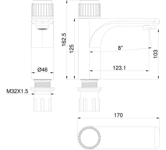 Смеситель для раковины Wonzon & Woghand белый матовый WW-A40412-MW