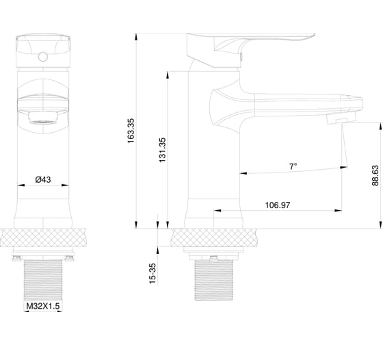 Смеситель для раковины Wonzon & Woghand белый матовый WW-XH-011-MW