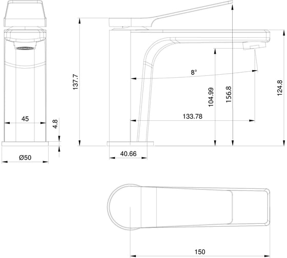 Смеситель для раковины Wonzon & Woghand черный матовый WW-XH-012-MB
