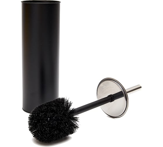 Гарнитур для туалета KROFFOS Pure Black матово-чёрного цвета с чёрной щёткой-ёршиком 890743