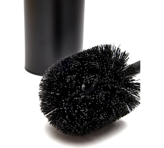Гарнитур для туалета KROFFOS Pure Black матово-чёрного цвета с чёрной щёткой-ёршиком 890743