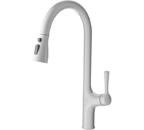 Смеситель для кухни Wonzon & Woghand с выдвижным изливом, белый матовый WW-AE54123-MW