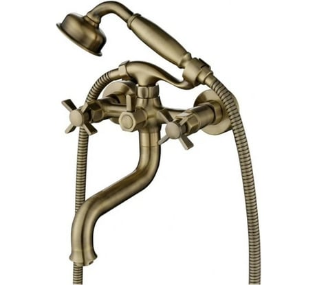 Смеситель для ванны с душем KAISER Cross крест, бронза 41022-1