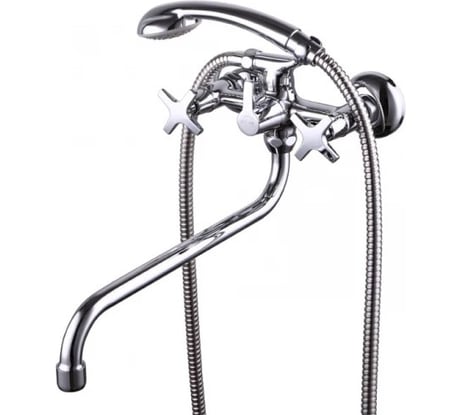 Смеситель для ванны с душем KAISER Crystal с керамическим дивертером, излив круглый 28155