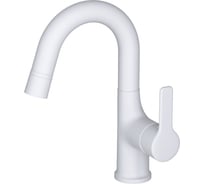 Смеситель для раковины Wonzon & Woghand с выдвижным изливом , белый матовый WW-FE01L212-MW