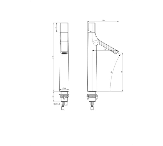 Смеситель для раковины высокий Wonzon & Woghand, хром WW-H1011-CR