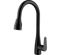 Смеситель для кухни Wonzon & Woghand с выдвижным изливом, черный матовый WW-121E201B-MB