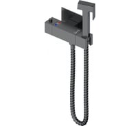 Смеситель с гигиеническим душем и термостатом встраиваемый Wonzon & Woghand, темный графит WW-88819903-BGM