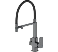 Смеситель для кухни Wonzon & Woghand с гибким изливом и подключением фильтра, темный графит WW-88458012-BGM