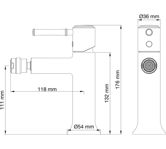 Смеситель для биде Wonzon & Woghand брашированное золото WW-88016073-BG