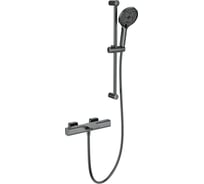 Смеситель для ванны с душевым гарнитуром и термостатом Wonzon & Woghand темный графит WW-С2017-A-BGG