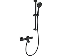 Смеситель для ванны с душевым гарнитуром и термостатом Wonzon & Woghand черный матовый WW-С2002-A-MB