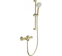 Смеситель для ванны с душевым гарнитуром и термостатом Wonzon & Woghand брашированное золото WW-С2001-A-BG