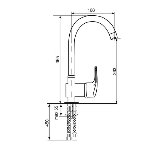 Смеситель для кухни ULGRAN U-006 цвет: терракот U-006-307