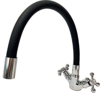 Смеситель для кухни DORON DС 1712BLACK-N, 1/2 керамика, черный, излив гибкий силиконовый, п/г 016304