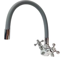 Смеситель для кухни DORON DС 1712GREY-N, 1/2 керамика, серый, излив гибкий силиконовый, п/г 016307