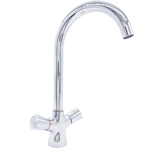 Смеситель для кухни DORON DС 1408-N, 1/2 керамика, хром, излив высокий, п/г 003370 1