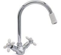 Смеситель для кухни DORON DС 1714W-N, 1/2 керамика, белый, излив стандартный, п/г 012036